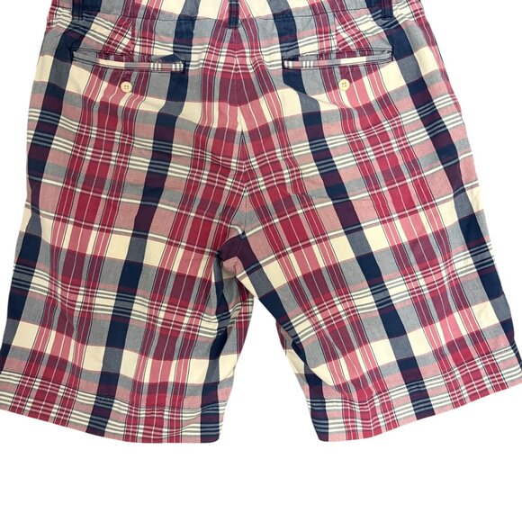Polo Ralph Lauren Shorts Mens Size 33 Plaid Khakis Chino Flat Front - Picture 7 of 7